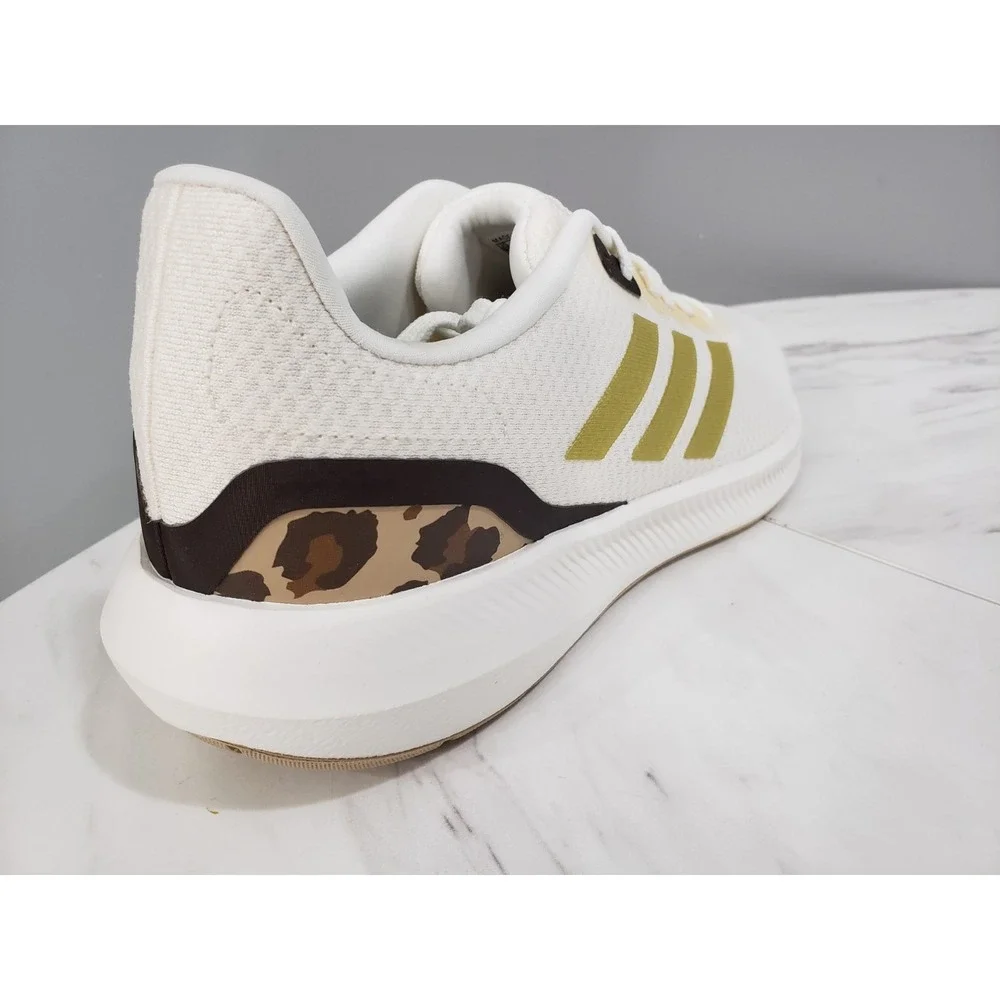 NEW NO BOX Adidas Runfalcon 3.0‎ Size 9.5 White Leopard Print Running Shoes